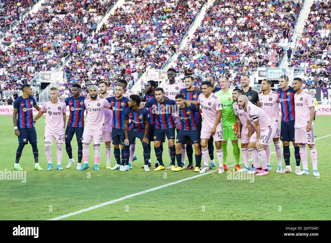 Fort Lauderdale, Florida, USA, 19. Juli 2022, Teamfoto des FC Barcelona und Inter Miami im DRV PNK Stadium in einem Freundschaftspiel. (Foto: Marty Jean-Louis) Quelle: Marty Jean-Louis/Alamy Live News Stockfoto