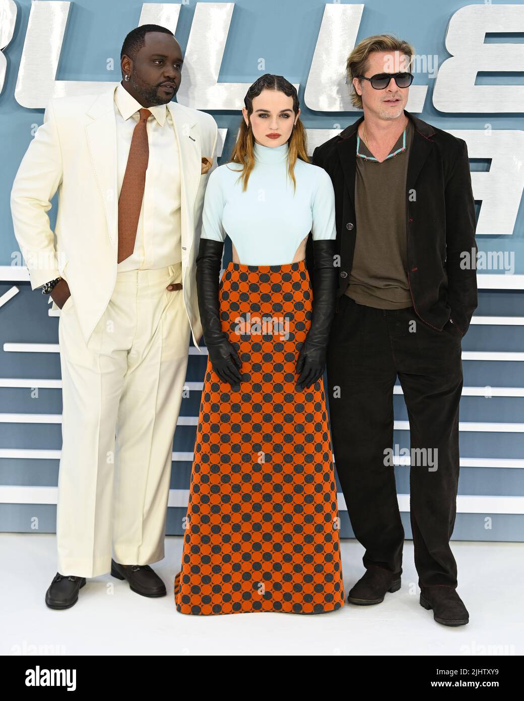 20.. Juli 2022. London, Großbritannien. Brian Tiree Henry, Joey King und Brad Pitt bei der Bullet Train UK Special Screening, Cineworld Leicester Square, London. Quelle: Doug Peters/EMPICS/Alamy Live News Stockfoto