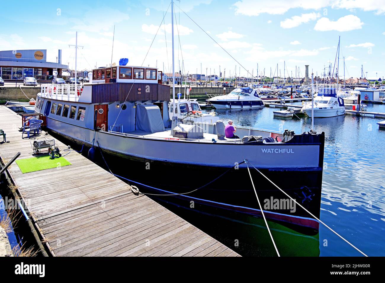 M V Coronia auch HMT watchful gebaut 1935 ein überlebendes Dunkirk kleines Boot derzeit eine sehr schöne Teestube in Hartlepool Docks sie gerettet über 900 Soldaten Stockfoto