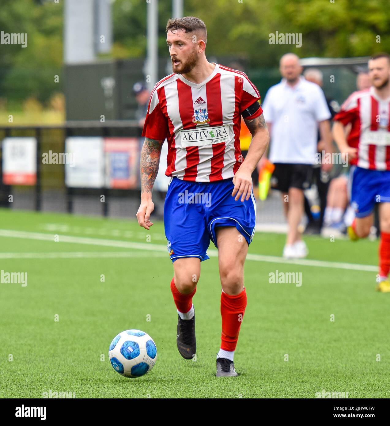 H&W welders vs Ballymacash Rangers (Pre-Season Friendly) Blanchflower Stadium, Belfast - 09/07/22 Stockfoto