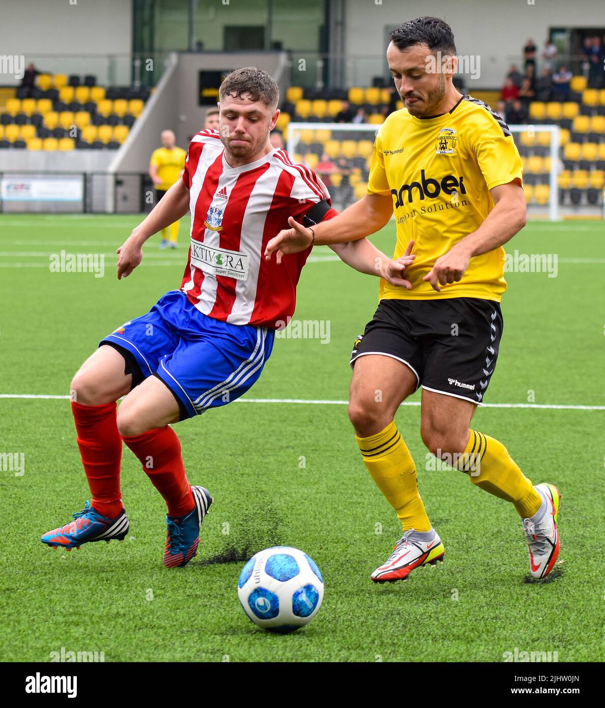 H&W welders vs Ballymacash Rangers (Pre-Season Friendly) Blanchflower Stadium, Belfast - 09/07/22 Stockfoto