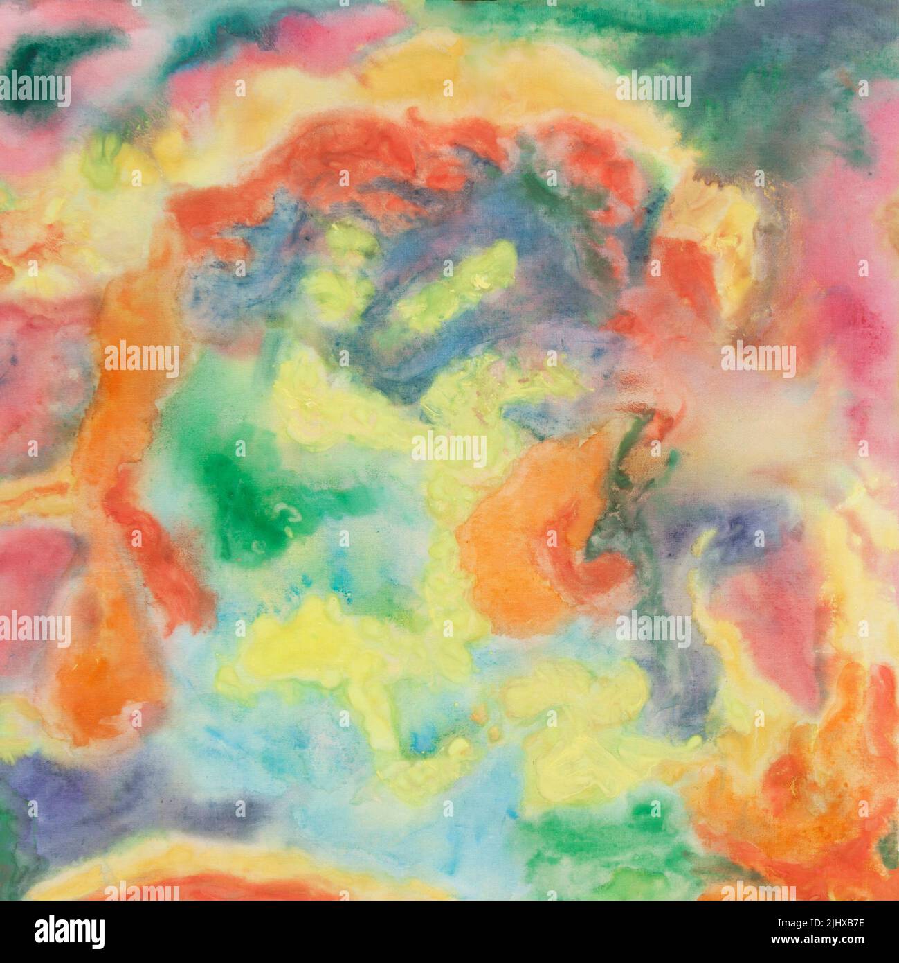 Abstrakte Aquarell Malerei Multicolor mit allen Farben Stockfoto