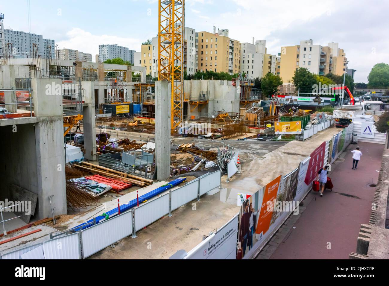 Bobigny, Frankreich, Reconstruction City Center, Pariser Vororte, Seine-Saint-Denis, Baustelle, Wohnungsbau investieren, Wohnprojekt Stockfoto