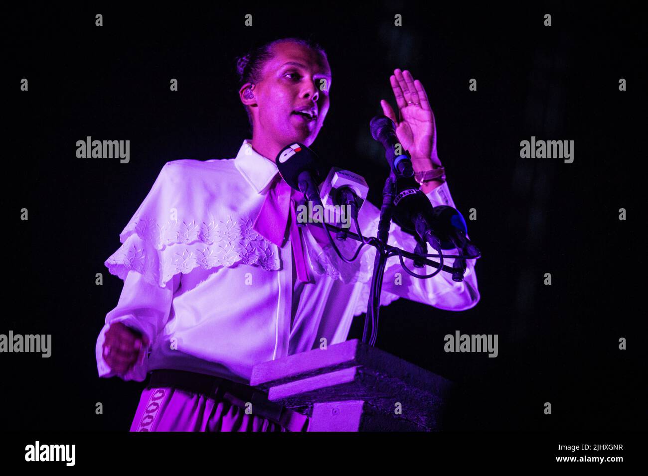 Stromae in concert all' Ippodromo Snai di San Siro, Mailand. Stockfoto