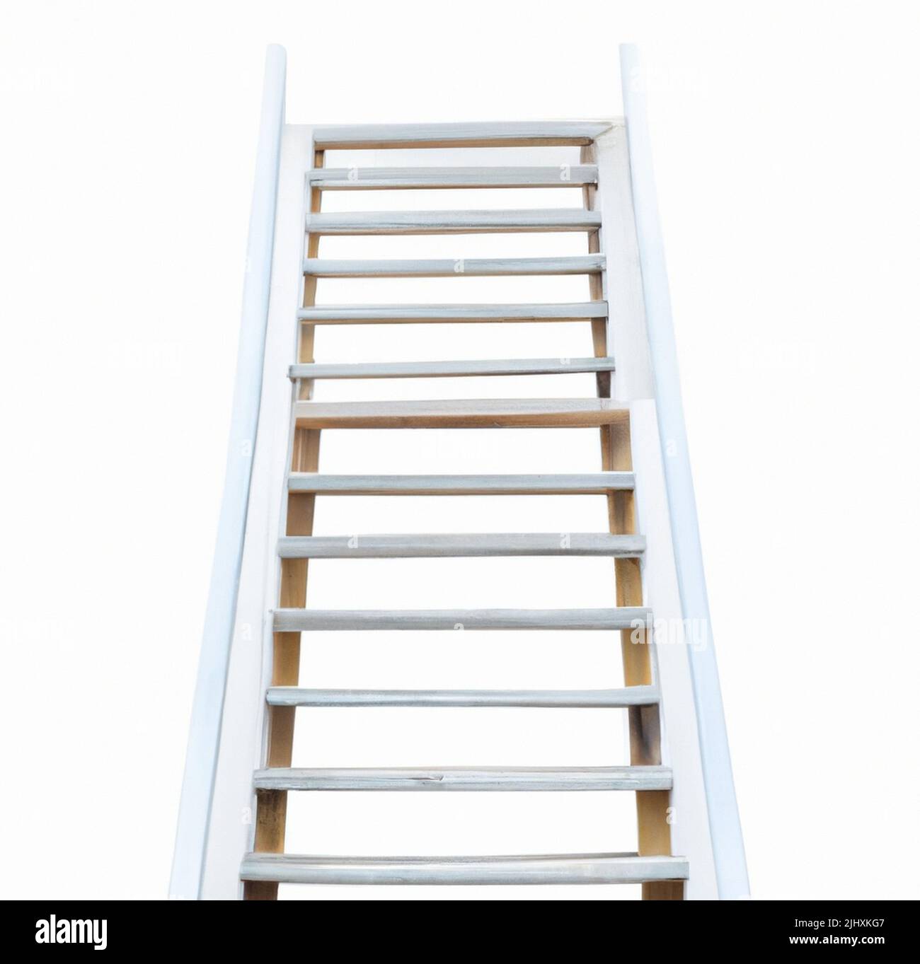 Eine weiße Treppe Leiter isoliert auf einem weißen Hintergrund Stockfoto