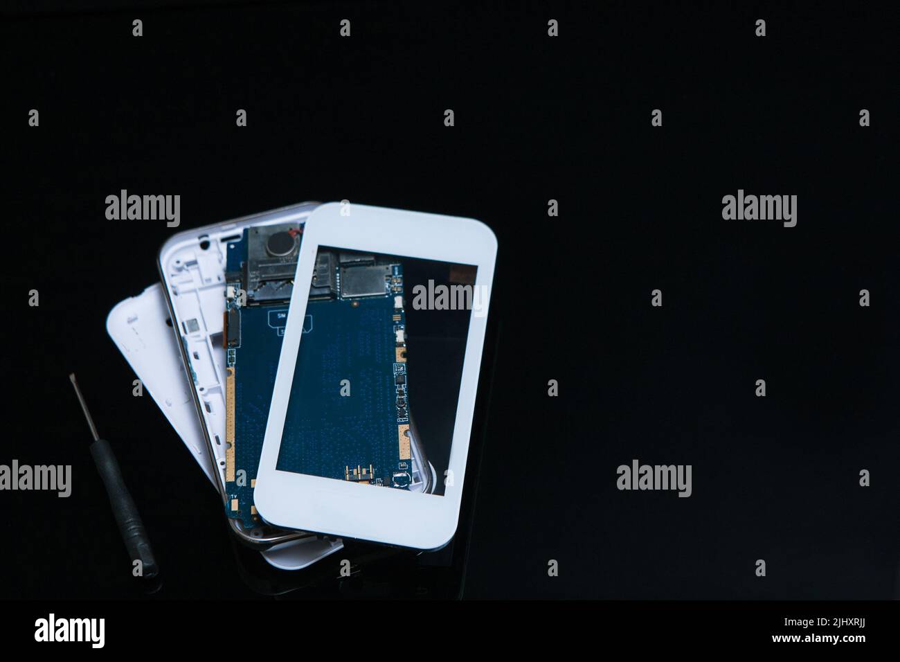 Reparaturwerkstatt Smartphone Ingenieur Handwerk Stockfoto