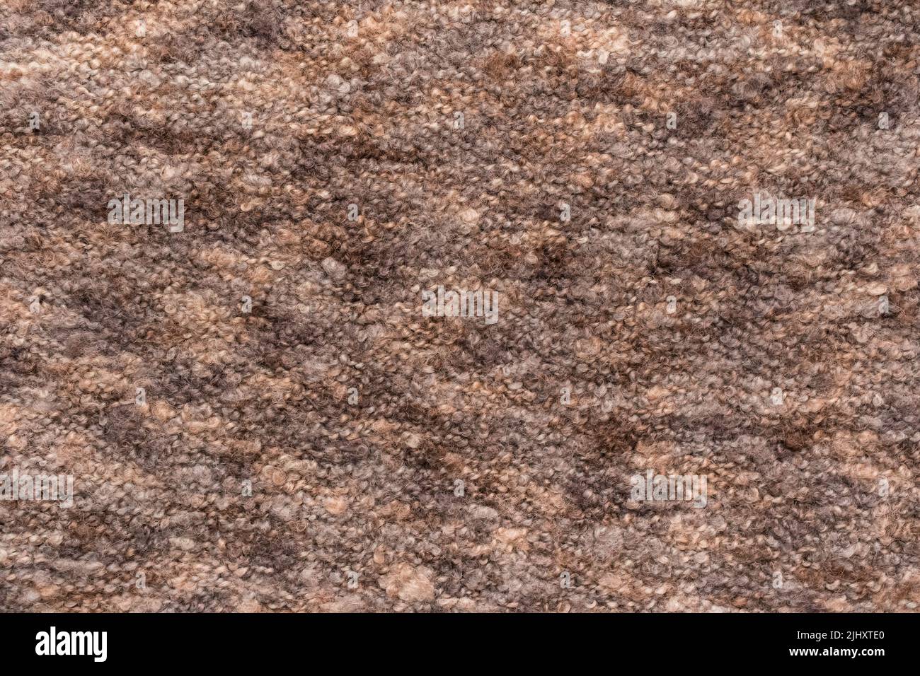 Braunes Fell Wolle abstraktes Muster Natur Haut weich warm flauschig Hintergrund Textur. Stockfoto