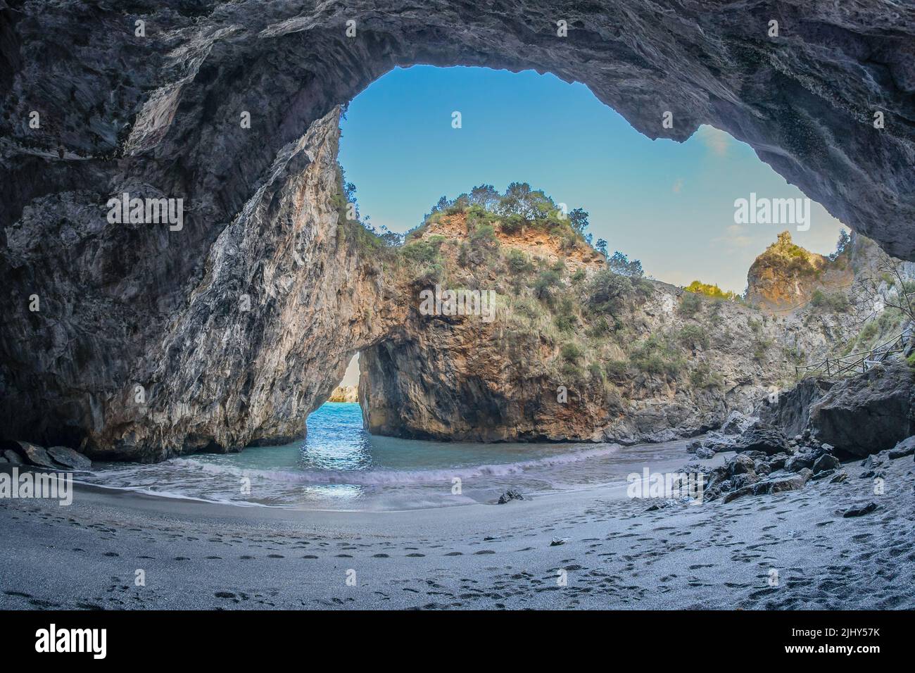 Der Strand von Arcomagno in San Nicola Arcella (Italien) Stockfoto