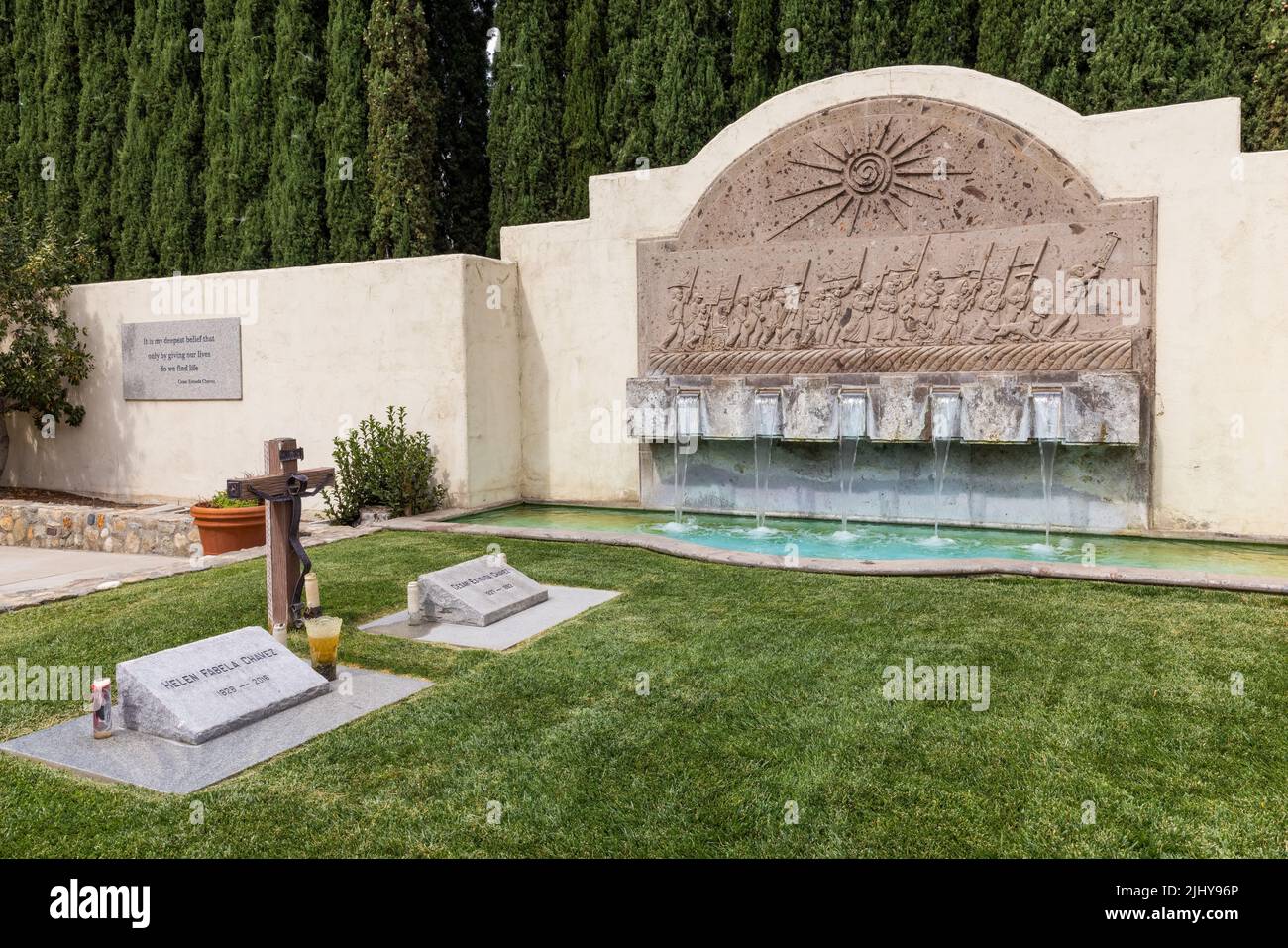 Grabstätten, Cesar E. Chávez Nationaldenkmal, Kalifornien Stockfoto