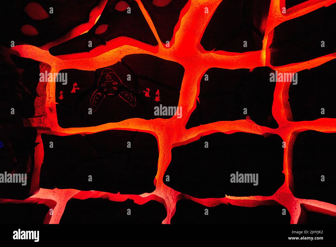 Vulkanische Wandkunst Stockfoto