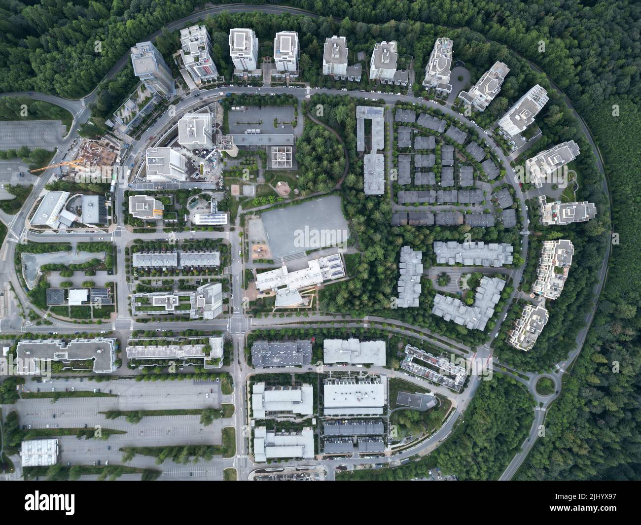 Eine Luftaufnahme eines Wohnquartiers Stockfoto