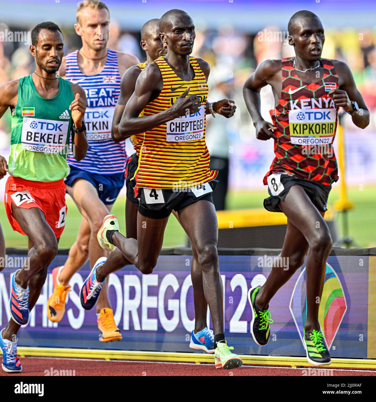 EUGENE, USA - 21. JULI: Teilnahme an der 5000m. Weltmeisterschaft der Männer am 21. Juli 2022 in Eugene, USA (Foto: Andy Astfalck/BSR Agency) Atletiekunie Stockfoto