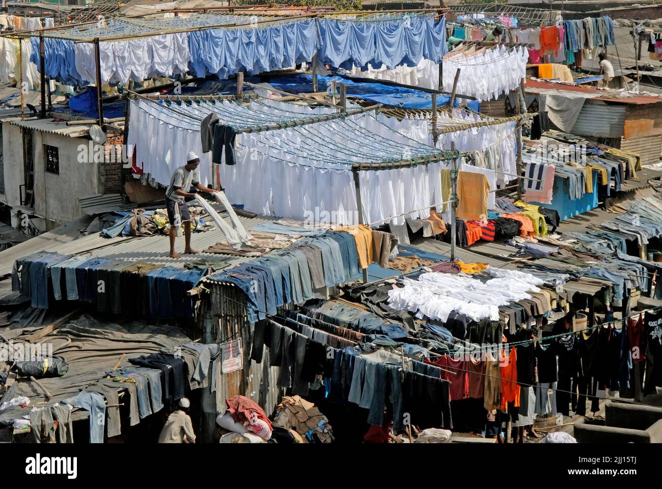 Dhobi Ghat Outdoor Wäscherei in Mumbai, Indien Stockfoto