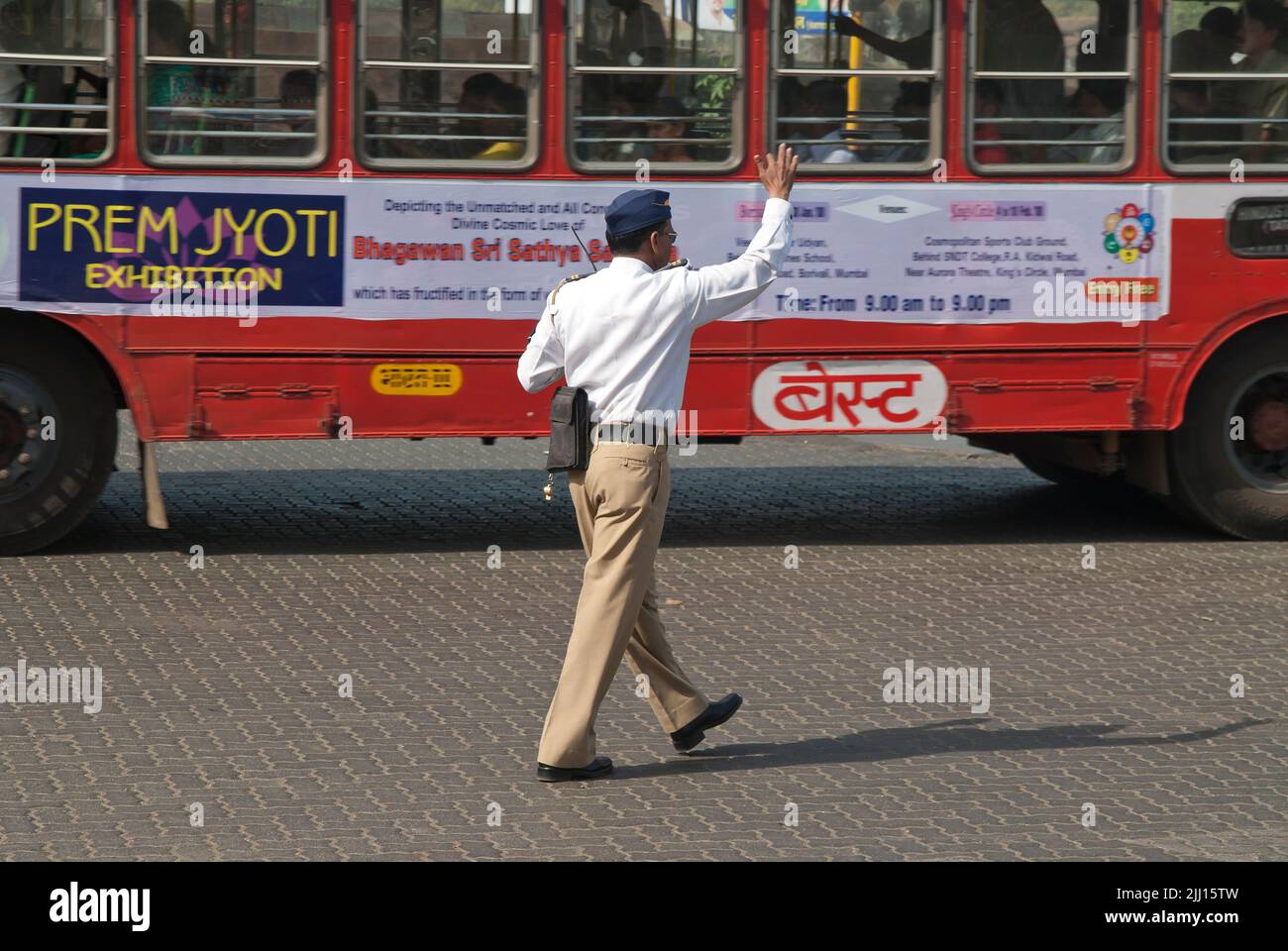 Verkehrspolizist, Indien Stockfoto