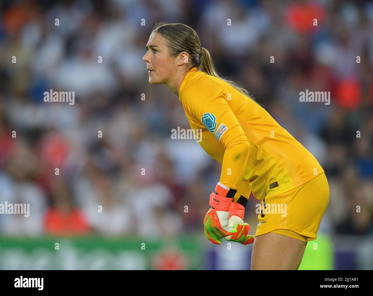 20. Juli 2022 - England gegen Spanien - UEFA Women's Euro 2022 - Viertelfinale - Brighton & Hove Community Stadium Englands Mary Earps während des Spiels gegen Spanien. Bildnachweis : © Mark Pain / Alamy Live News Stockfoto