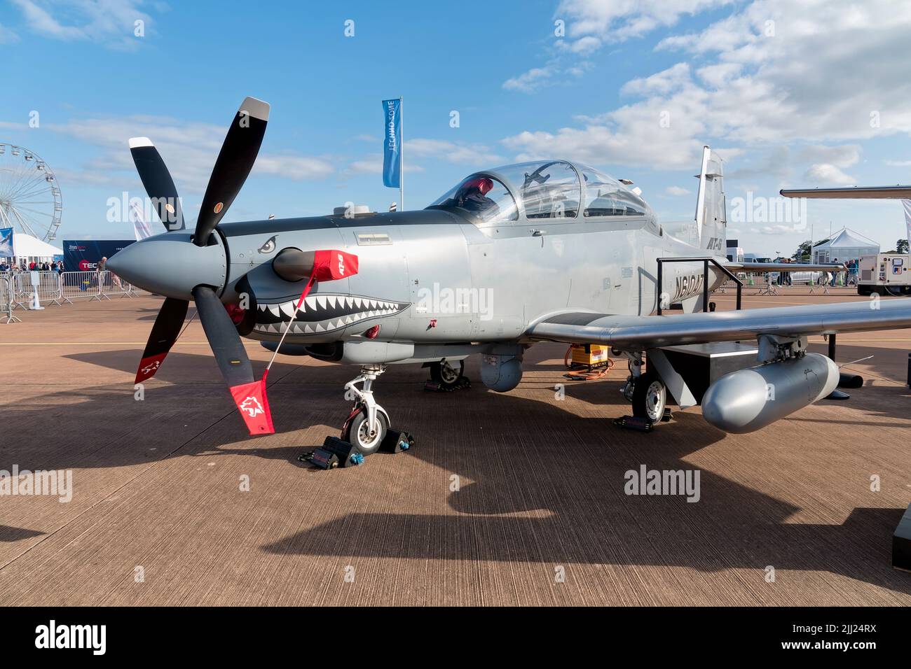 RAF Fairford, Gloucestershire, Vereinigtes Königreich - 20. Juli 2019: Ein textron Aviation Beechcraft AT-6 Wolverine (N610AT) Single Turboprop Light Attack Aircraft bei RIAT Stockfoto