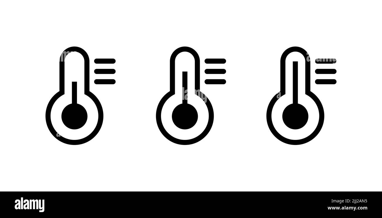 Thermometer-Symbol auf weißem Hintergrund isoliert Stockfoto