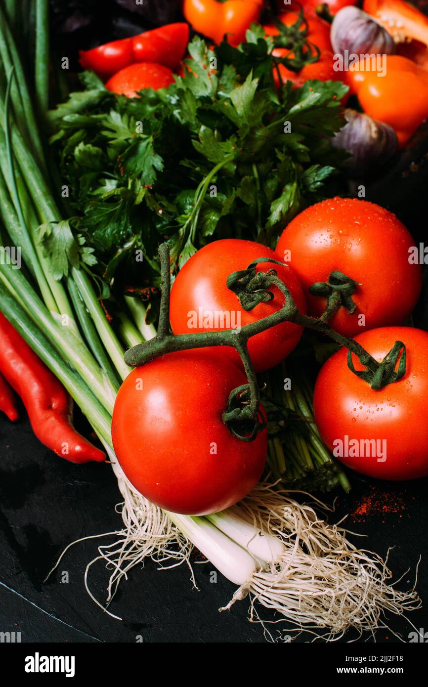 Lebensmittel Bio Gemüse Hintergrund Stockfoto