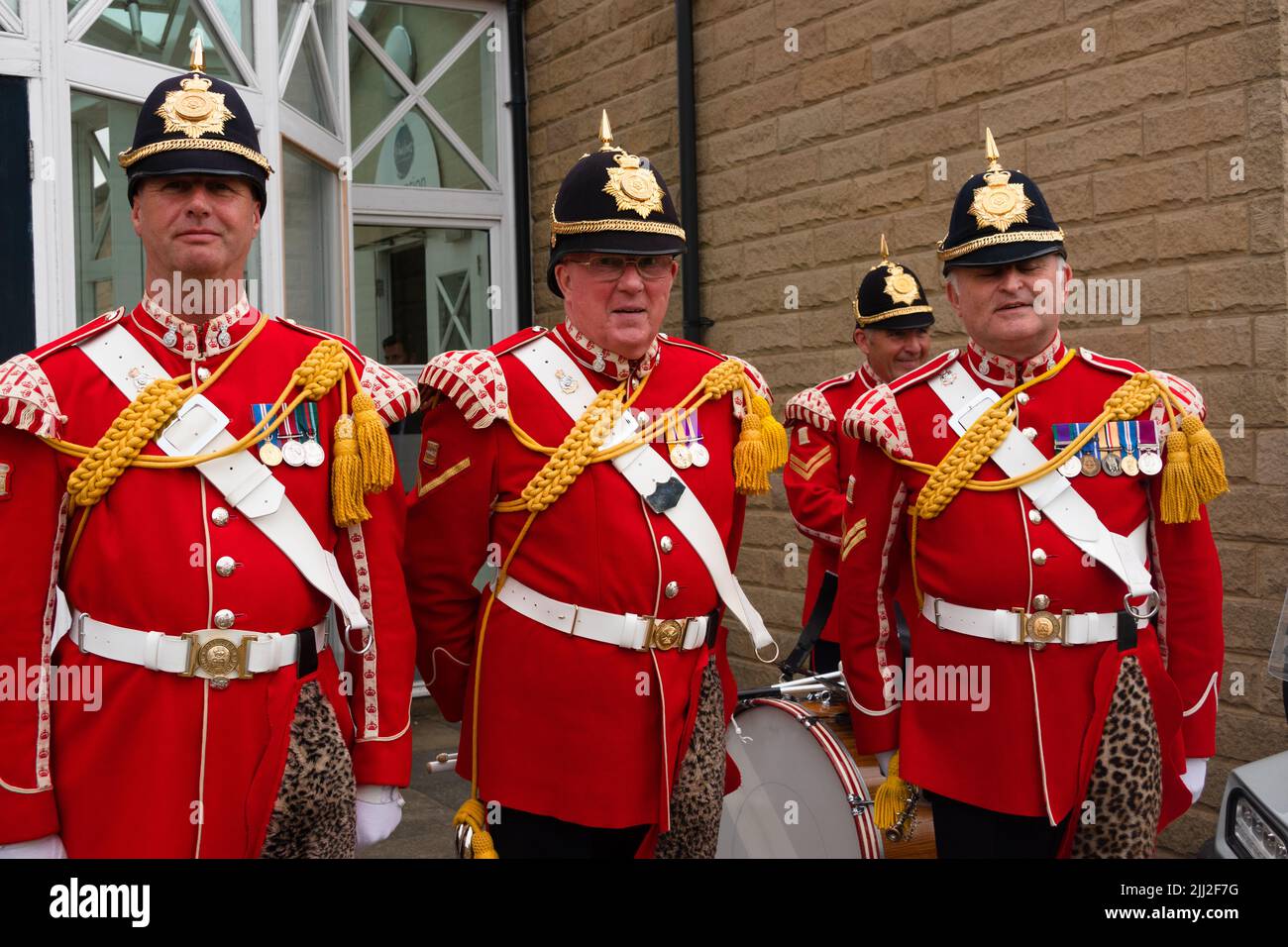 Die Band des Yorkshire Regiment unterstützt das Yorkshire Regiment und die britische Armee musikalisch. Dieses Mal bei der Great Yorkshire Show Stockfoto