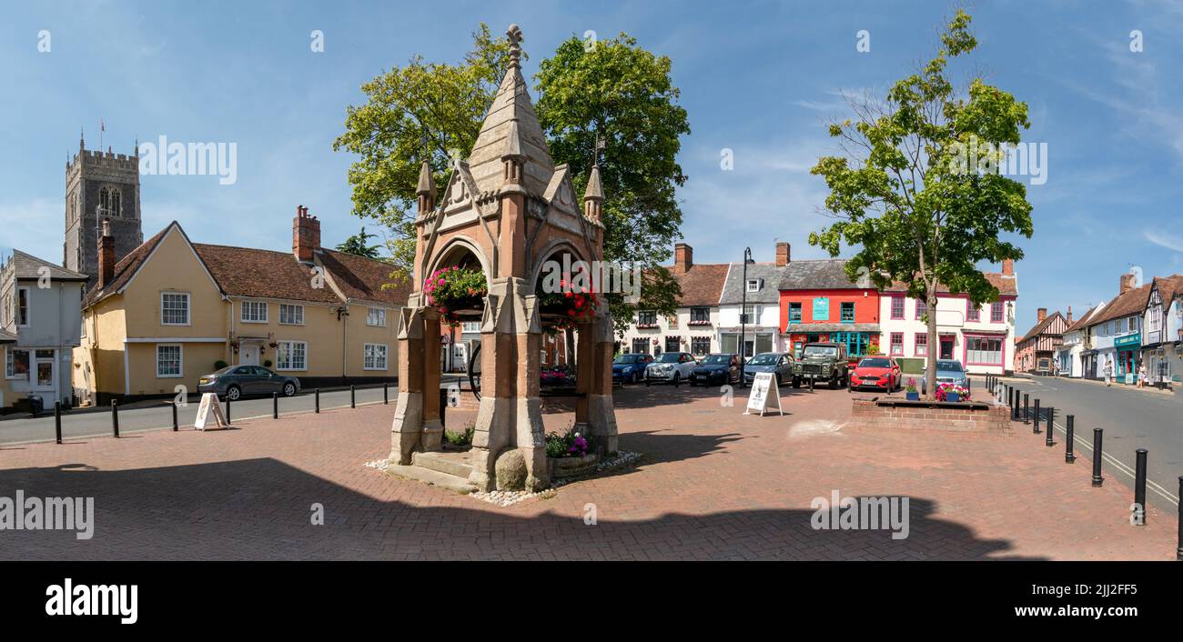 Woodbridge Market Hill Square Suffolk England Stockfoto