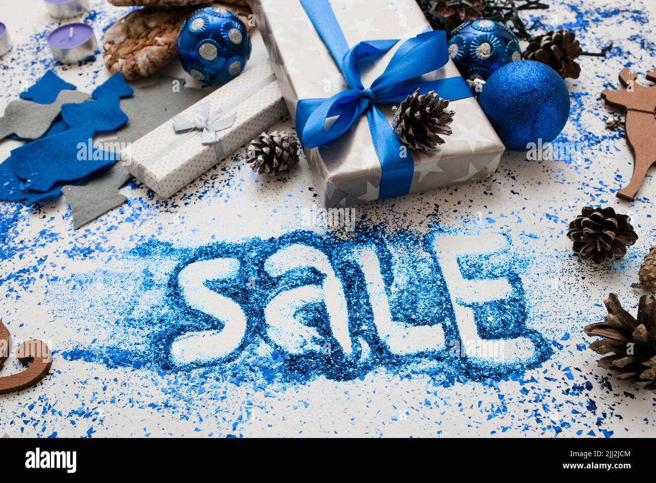 Großer Verkauf an Weihnachten und Neujahr Stockfoto