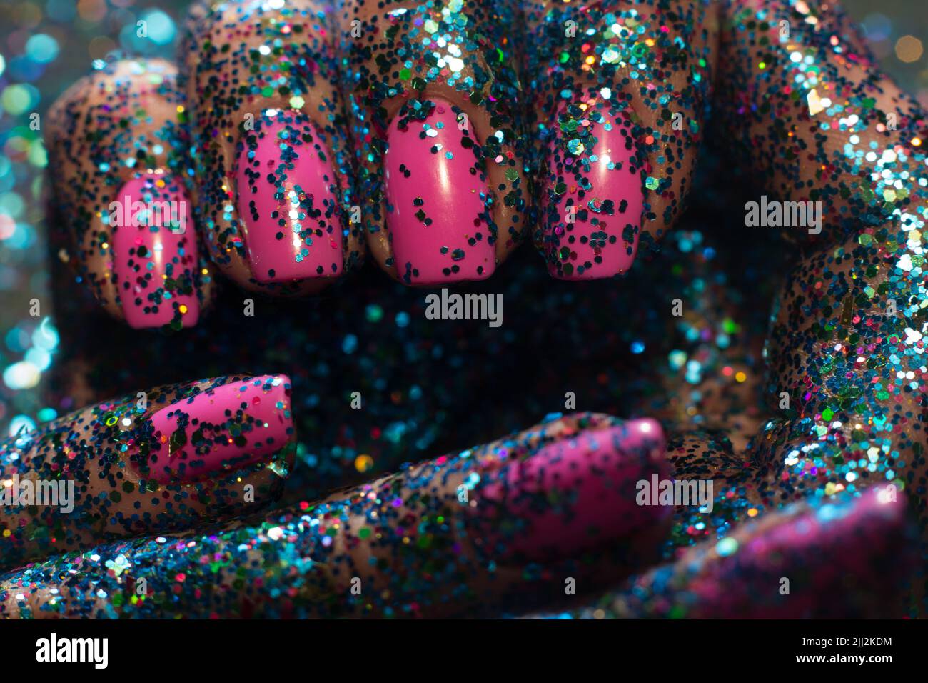 Weihnachten festliche Maniküre Stockfoto