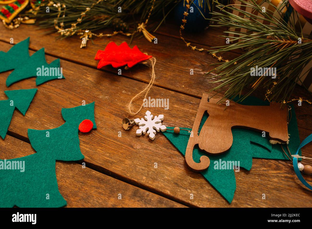 Urlaubsdekor. Weihnachten und Neujahr Stockfoto