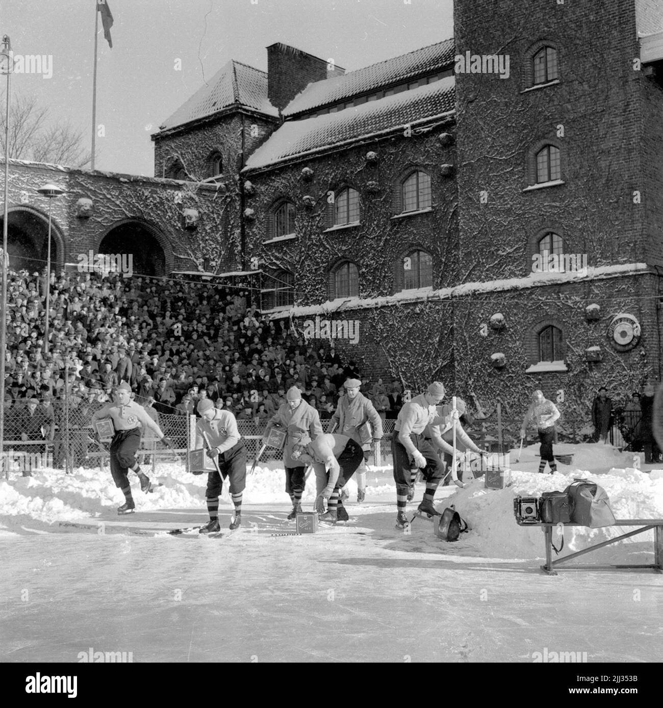 SM-Finale ÖSK-Edsbyn. Bildseite.21. Februar 1955 Stockfoto