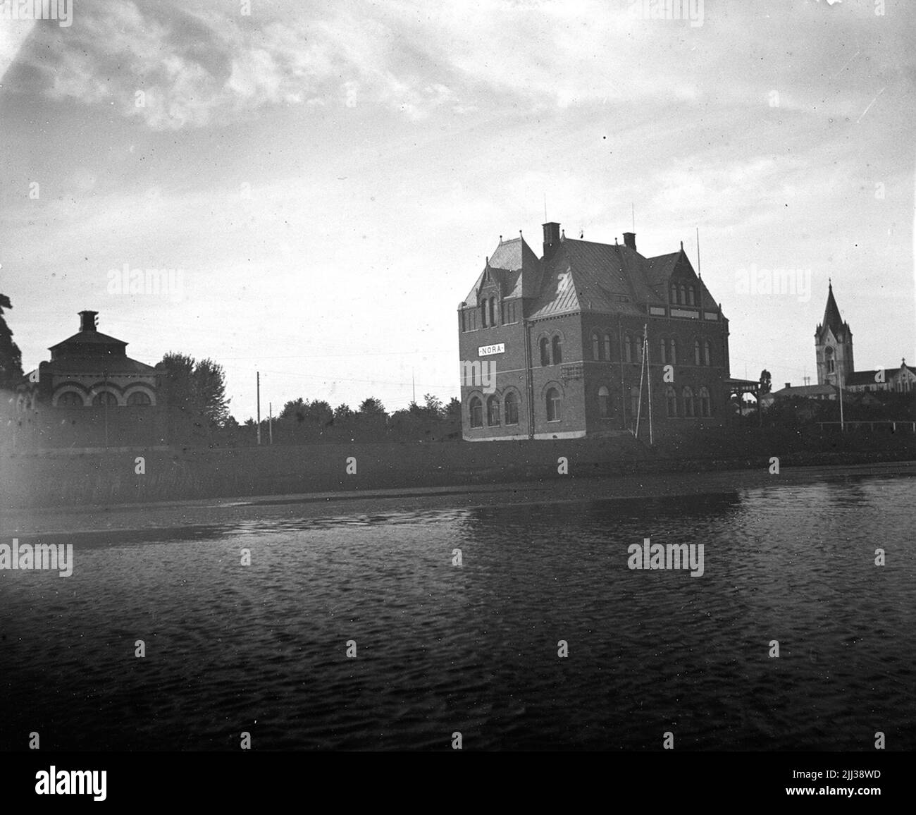 Nora, der Bahnhof. Stockfoto