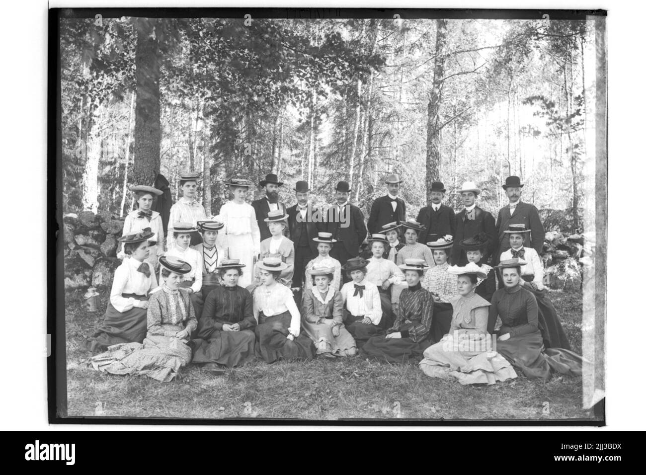 Vasakyrkans gemischter Chor auf einem Ausflug. Stockfoto