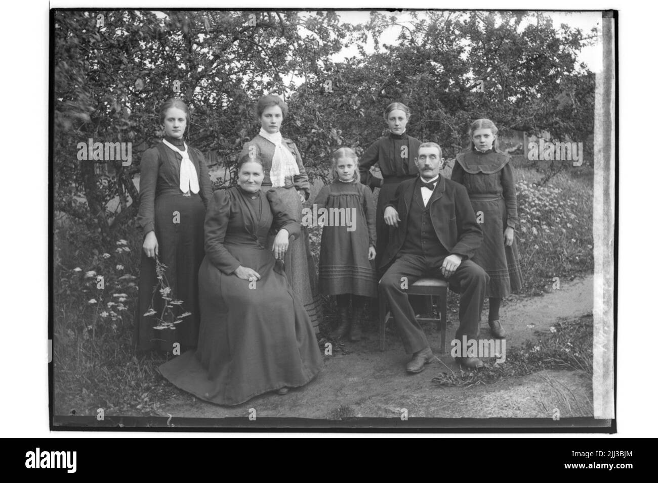Familiengruppe 7 Personen.Adolf Nilsson Stockfoto