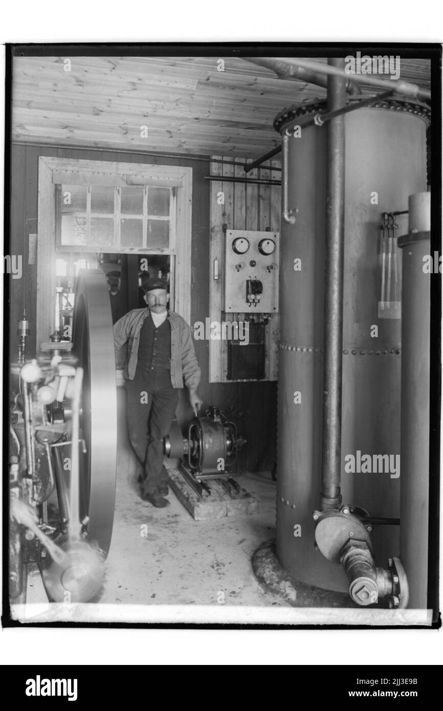 Kumla Gasverk, Gas Works Interior. Unternehmen: Anders Jonsson, Slottsgatan, Örebro. Stockfoto