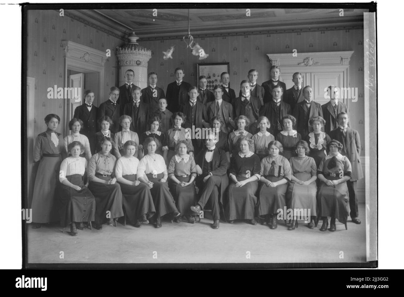 Örebro Praktische Schule für Sprache und Handel, 39 Schüler und Lehrer.t.g. Larsson Stockfoto