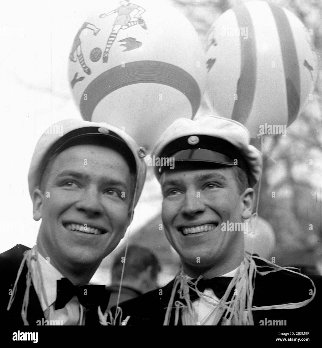 Student und reale Prüfung in Örebro.Maj 1956. Stockfoto