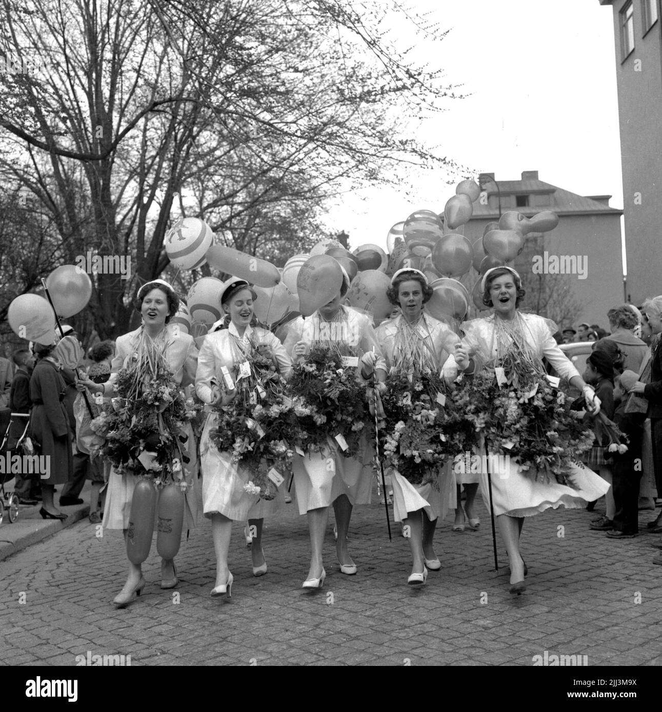 Student und reale Prüfung in Örebro.Maj 1956. Stockfoto
