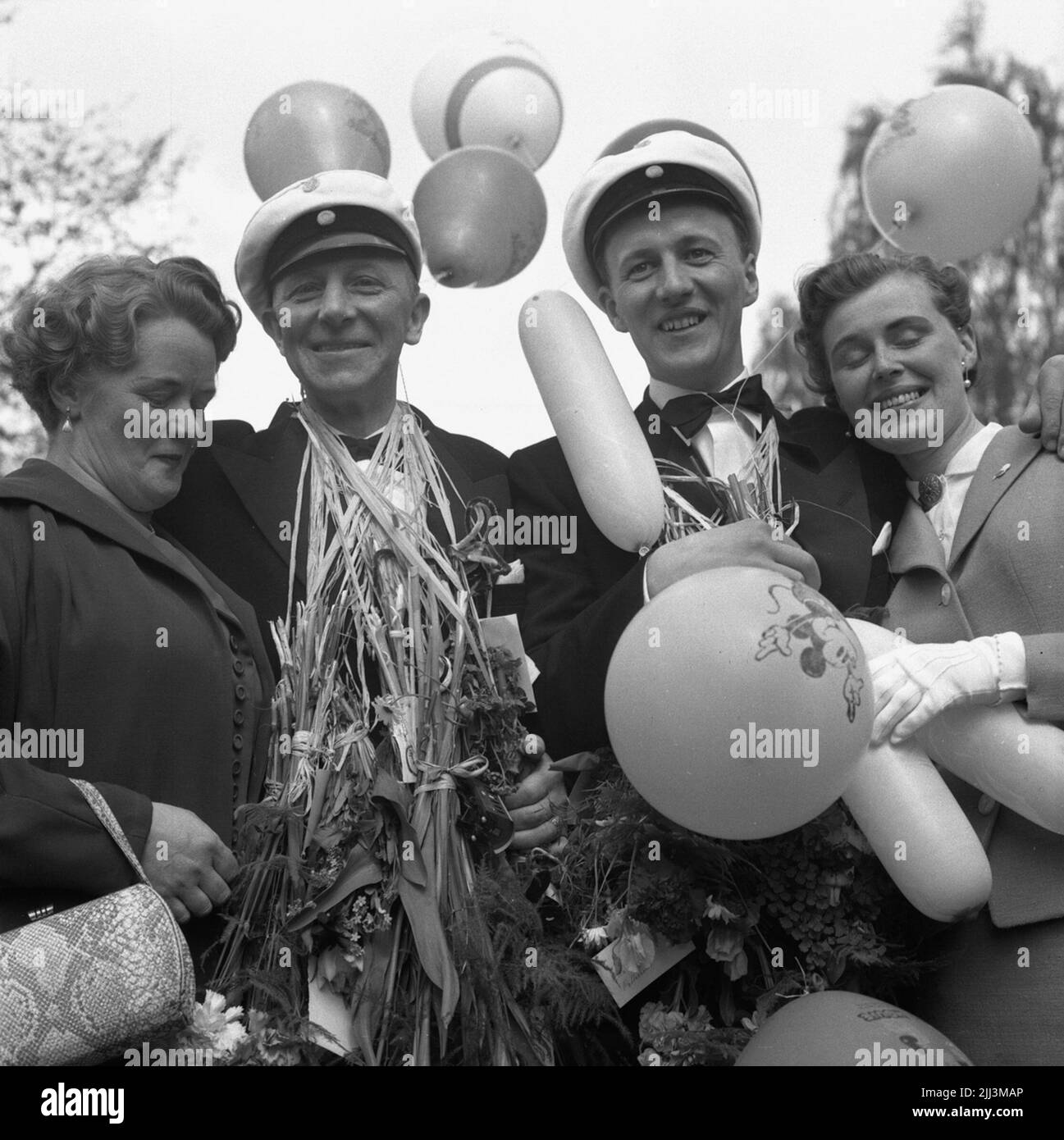 Student und reale Prüfung in Örebro.Maj 1956. Stockfoto