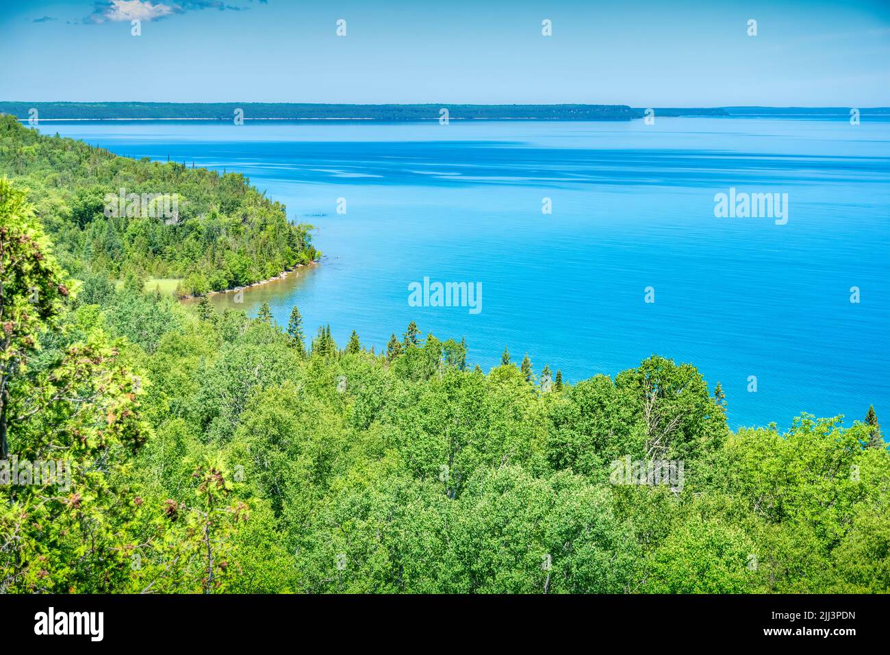 Landschaft mit Lake Huron auf der Bruce Peninsula, Georgian Bay, Ontario, Kanada. Stockfoto