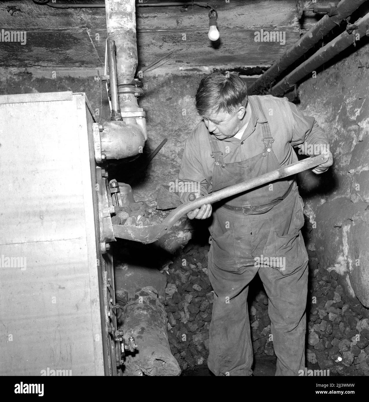 Skandalhuset bekommt einen Kessel.14 Oktober 1958. Stockfoto