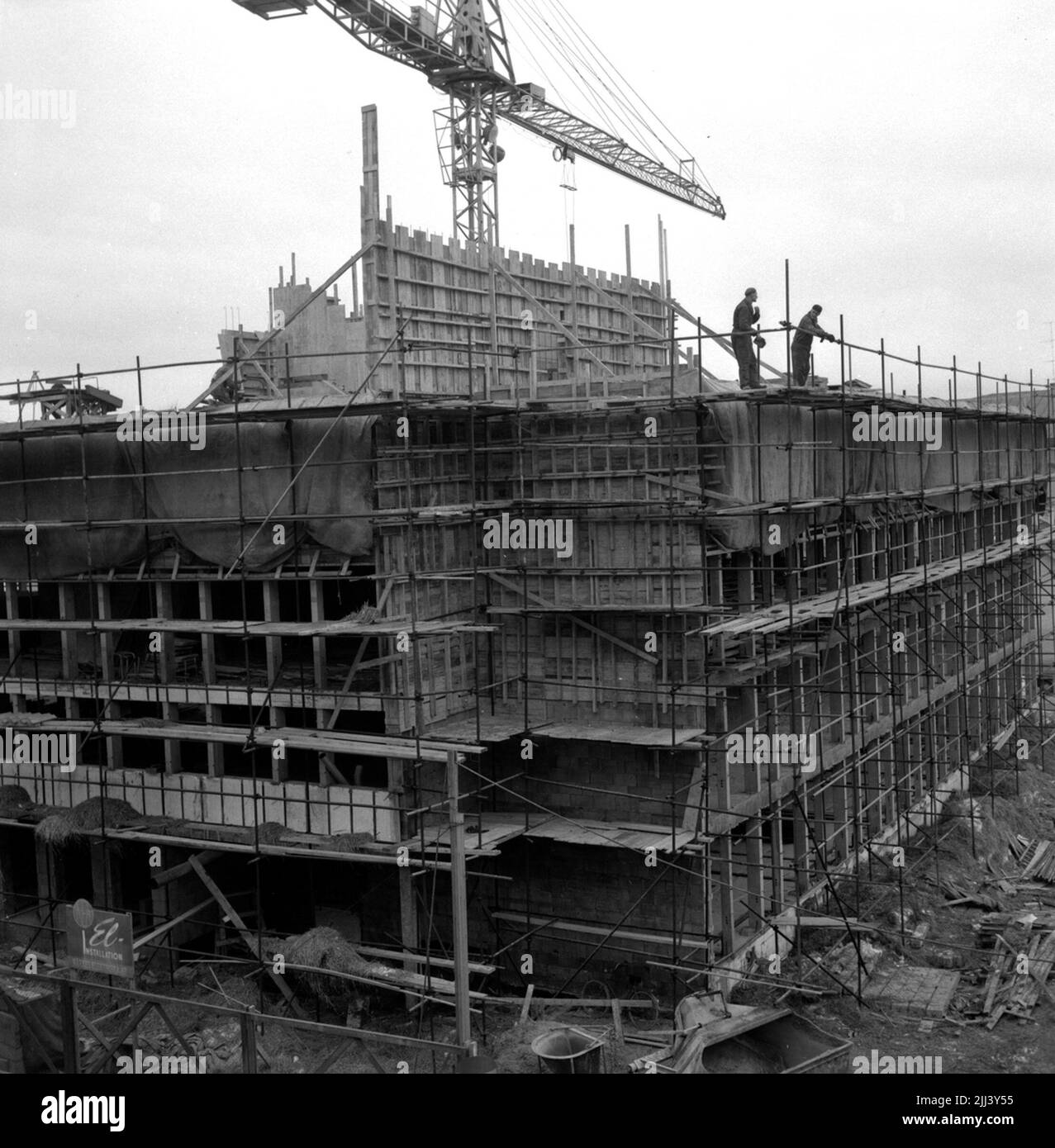 Gebäudemummer.28 Februar 1959. Stockfoto