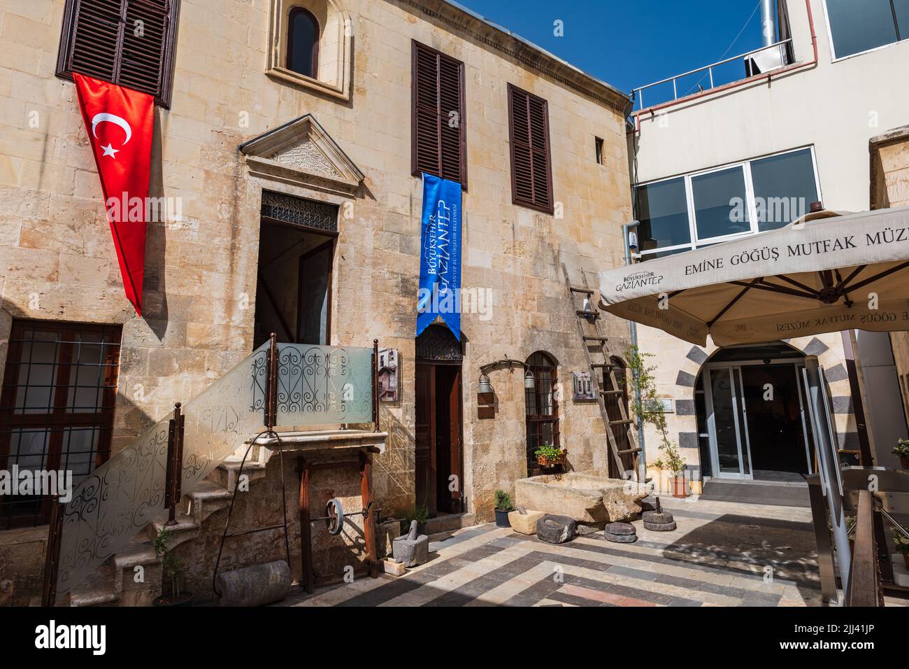 Gaziantep, Türkei - Mai 2022: Gaziantep Emine Gogus Kulinarisches Museum in der Türkei. Ein populäres Museum über Essen und kulinarische Traditionen von Gazientep Stockfoto