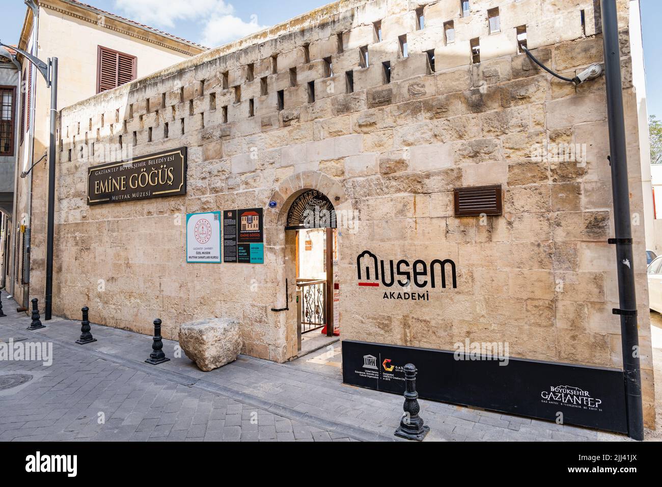 Gaziantep, Türkei - Mai 2022: Gaziantep Emine Gogus Kulinarisches Museum in der Türkei. Ein populäres Museum über Essen und kulinarische Traditionen von Gazientep Stockfoto