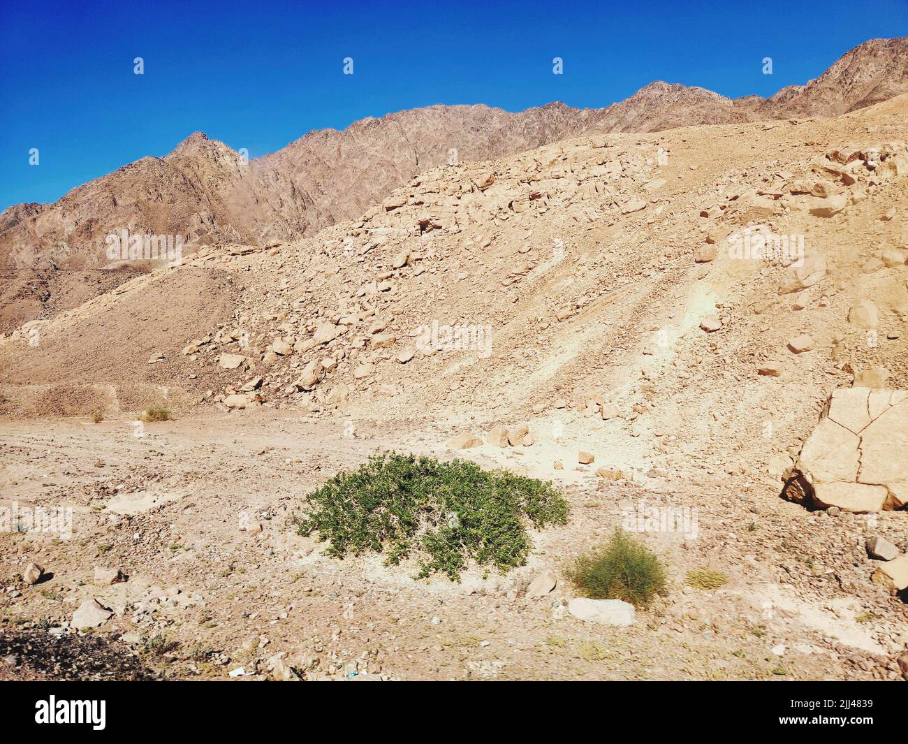 Wüste und Hügel felsige sandige Straße, die Berge in Dahab, Rotes Meer Süd Sinai, Ägypten Stockfoto