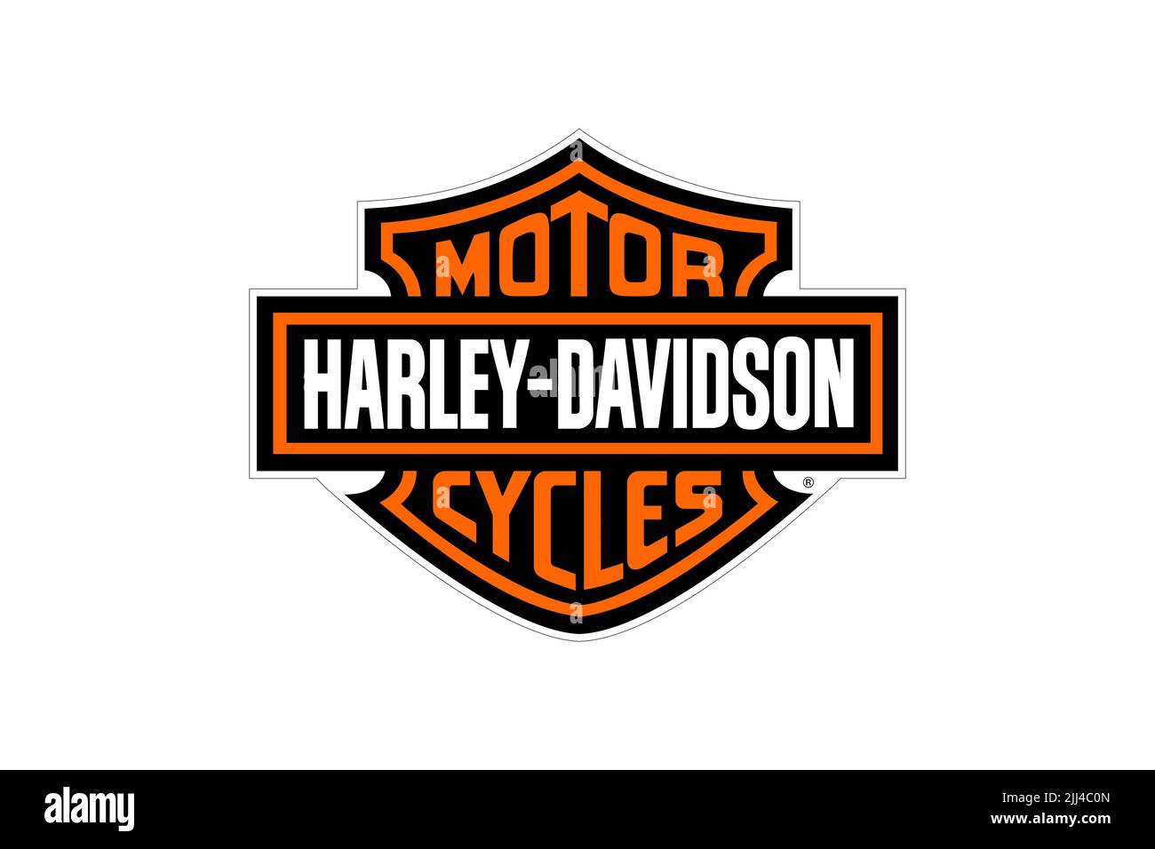 Harley Davidson, Logo, Weißer Hintergrund Stockfoto