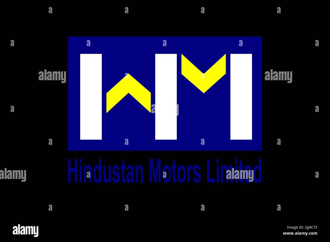 Hindustan Motors, Logo, Schwarzer Hintergrund Stockfoto