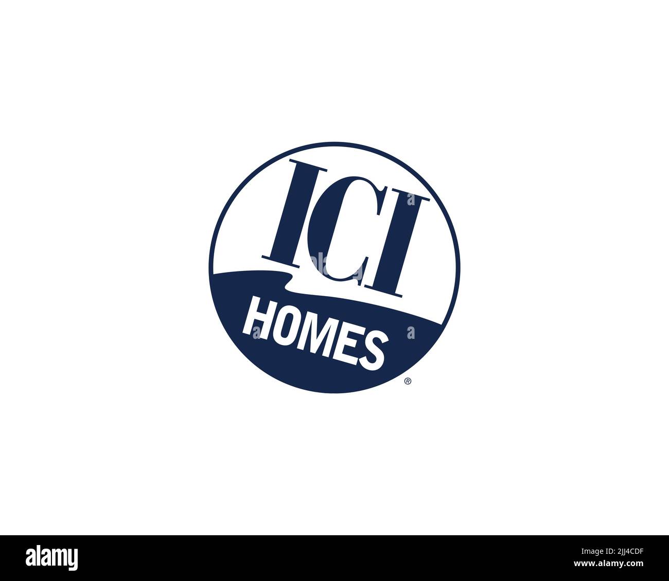 ICI Homes, gedrehtes Logo, weißer Hintergrund B Stockfoto