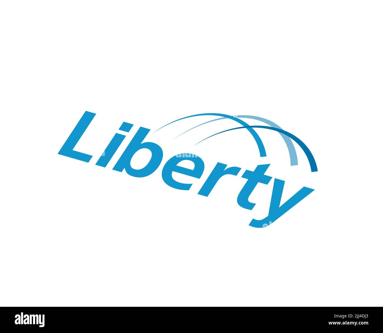 Liberty Puerto Rico, gedrehtes Logo, weißer Hintergrund B Stockfoto