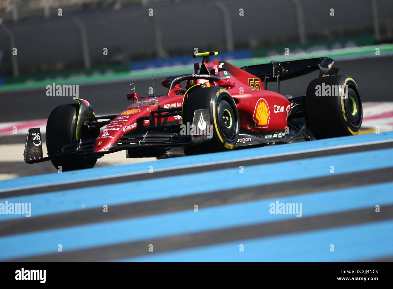 jul 22 2022 Le Castellet, Frankreich - F1 2022 Frankreich GP - freies Training 2 - Carlos Sainz (SPA) Ferrari F1-75 Stockfoto