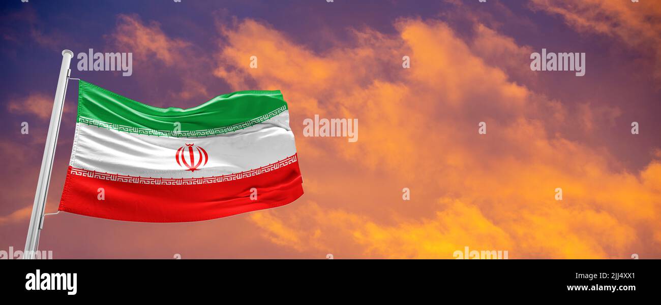 Die Flagge von Iran Islamische Republik Iran Stockfoto