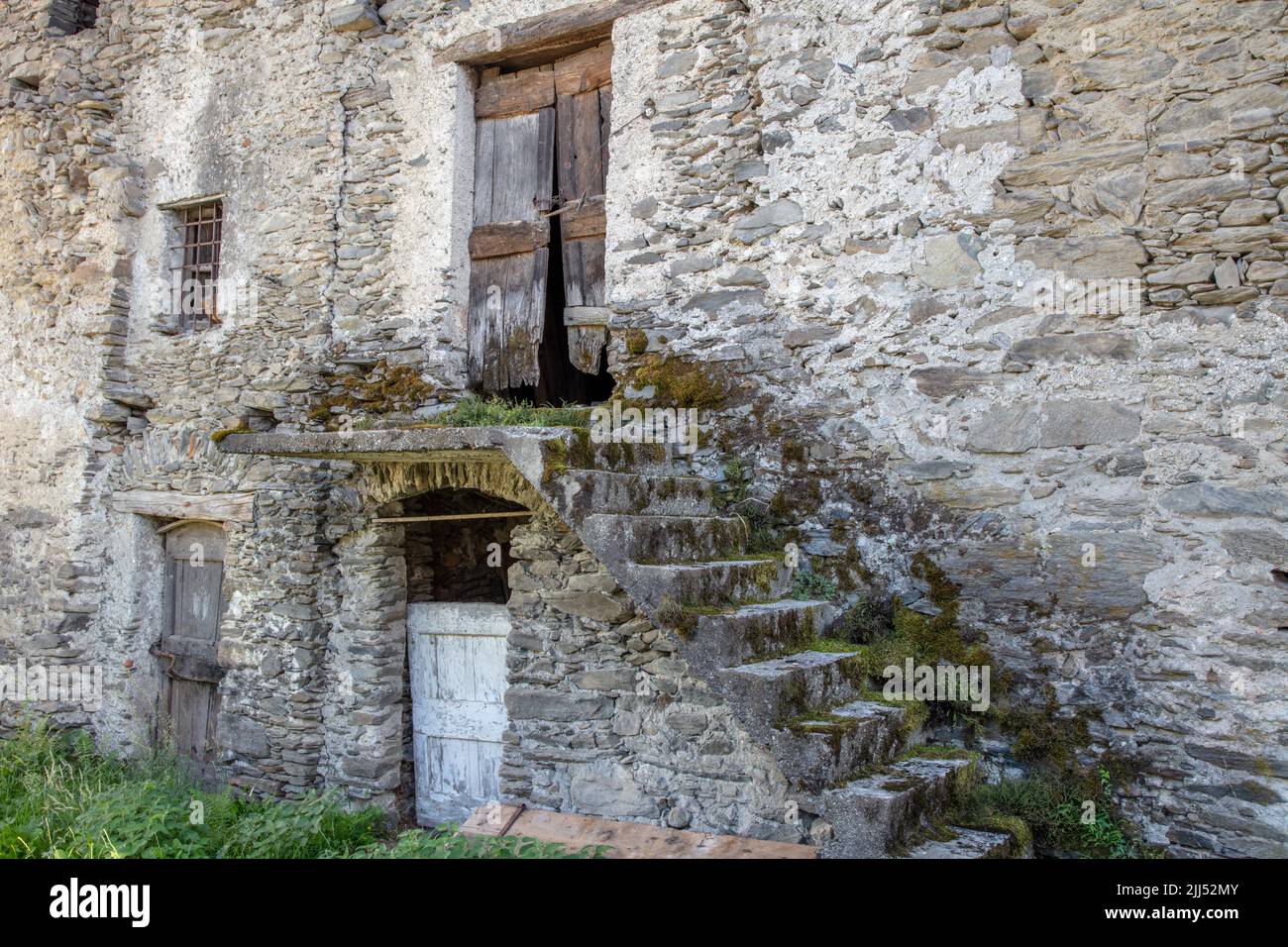 Schöne alte Häuser, Alsosaggia, SO, Valtellina, Italien, Europa Stockfoto