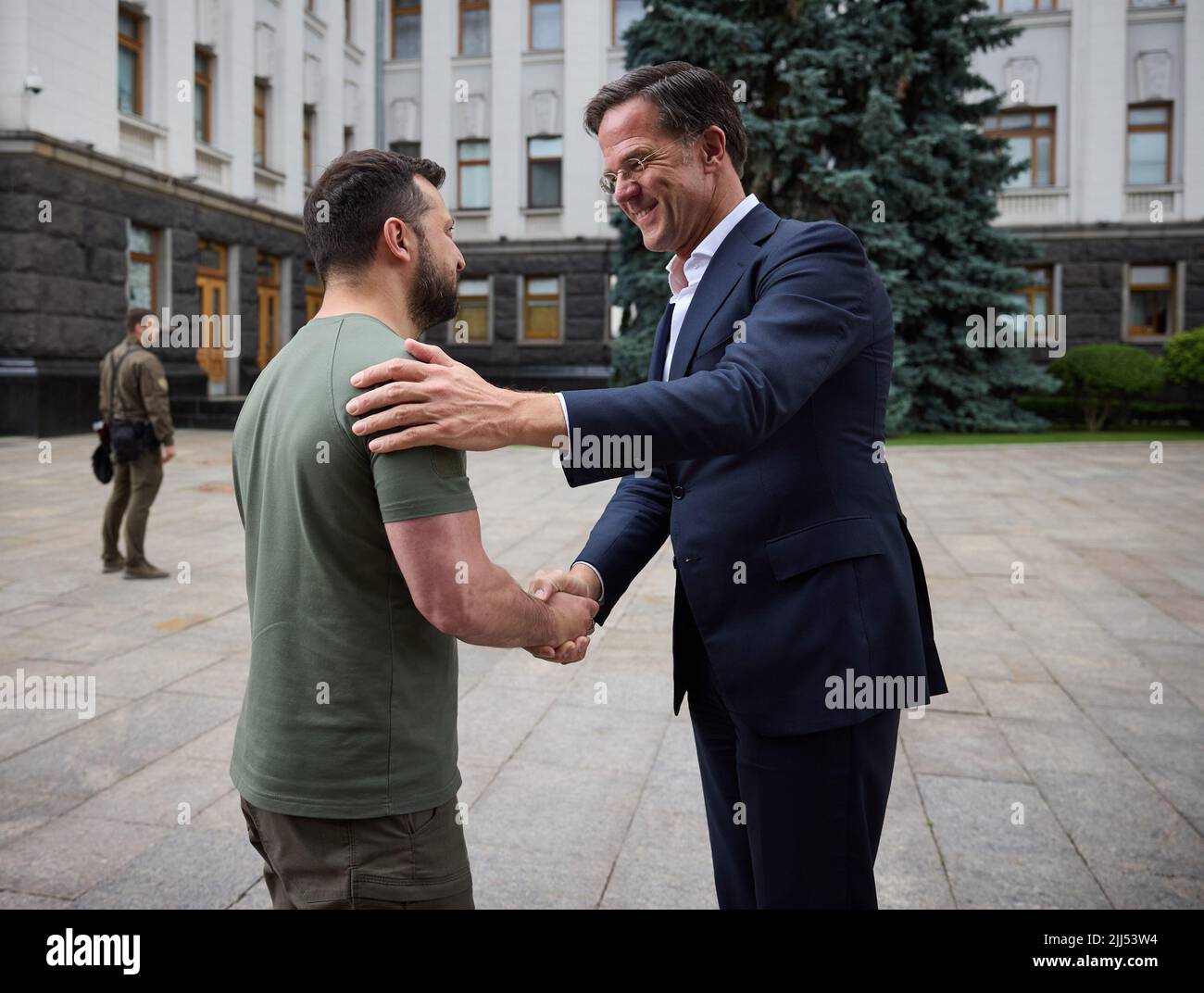 Kiew 22. Juli 2022 Wolodymyr Zelenski, Präsident der Ukraine Treffen des Präsidenten der Ukraine mit dem Premierminister der Niederlande Stockfoto